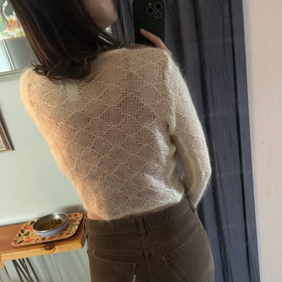 Vintage 90s/00s Express Tricot Sweater Top Medium Mohair Blend Doen Sezane Style - Picture 9 of 10